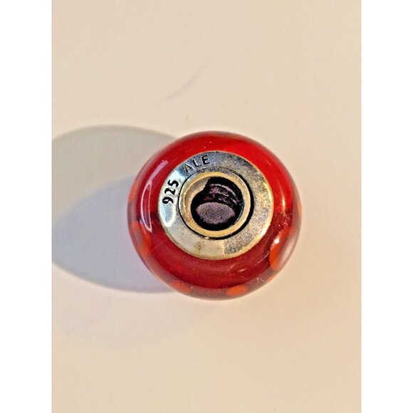 Pandora authentic Red Effervescence Murano Glass Silver Charm - Picture 4 of 5
